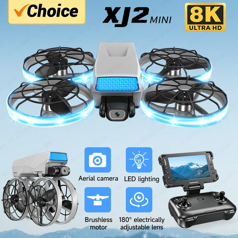 XJ2 Mini Drone 8K Professional HD Aerial Photography Remote Control Aircraft Foldable Quadcopter with Camera FPV UAV RC Toy Ne w