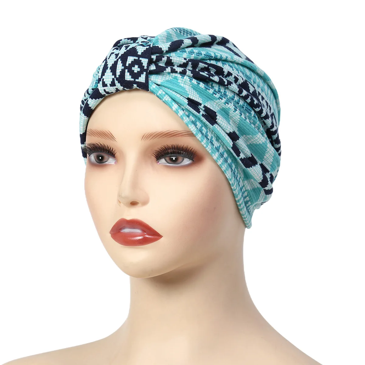 Soft Elastic Women Muslim Hijab Caps Wrap Head Indian Turban Bonnet Fashion Print Headdress Islamic Clothing Accessories