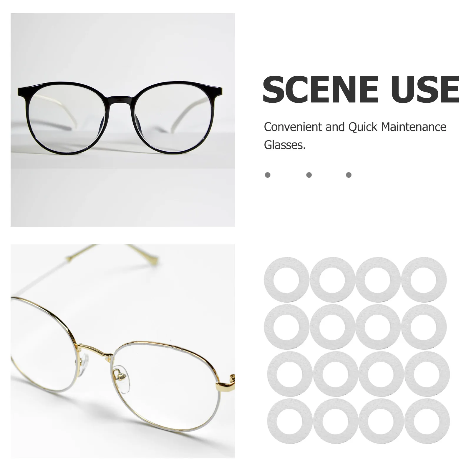 200Pcs Rimless Eyeglass Frame Washers Metal Flat Gaskets Replacement Parts for Eyewear Repair Optical Accessories Spacers