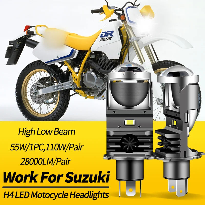2PCS LED Headlight Bulbs H4 9003 HB2 High Low Beam Canbus For Suzuki SV650 SV1000 2003-2009 DRZ400S 2000-2017 GSXR1000 2001-2002