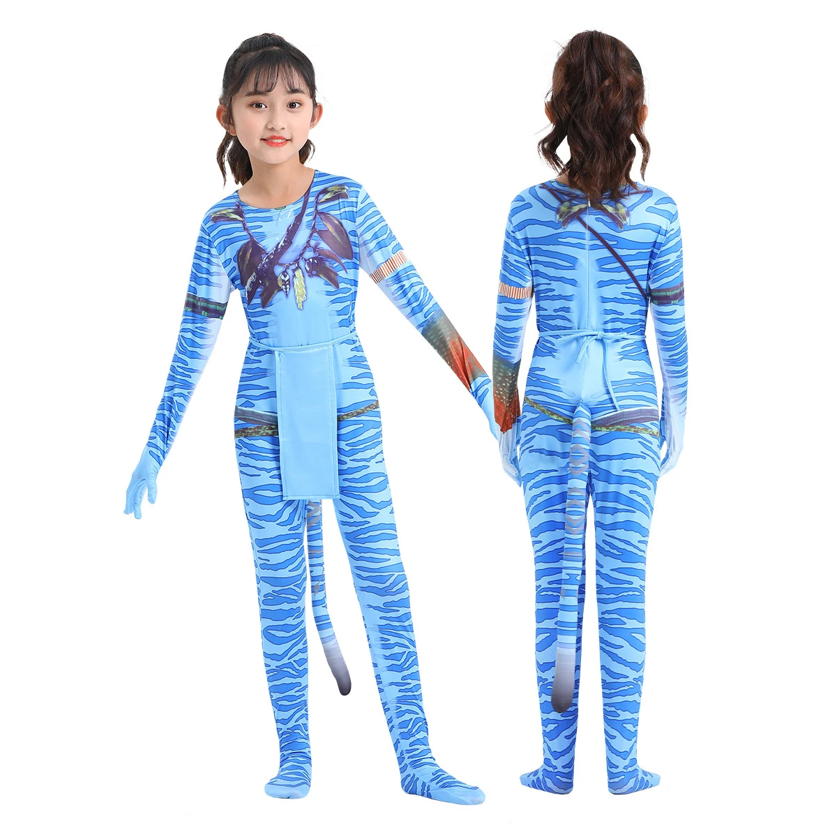 Avatar Cosplay Costume Kids Boys Girl Bobysuit Jumpsuit Alien The Way of Water Tight Disguise Halloween Party Suit