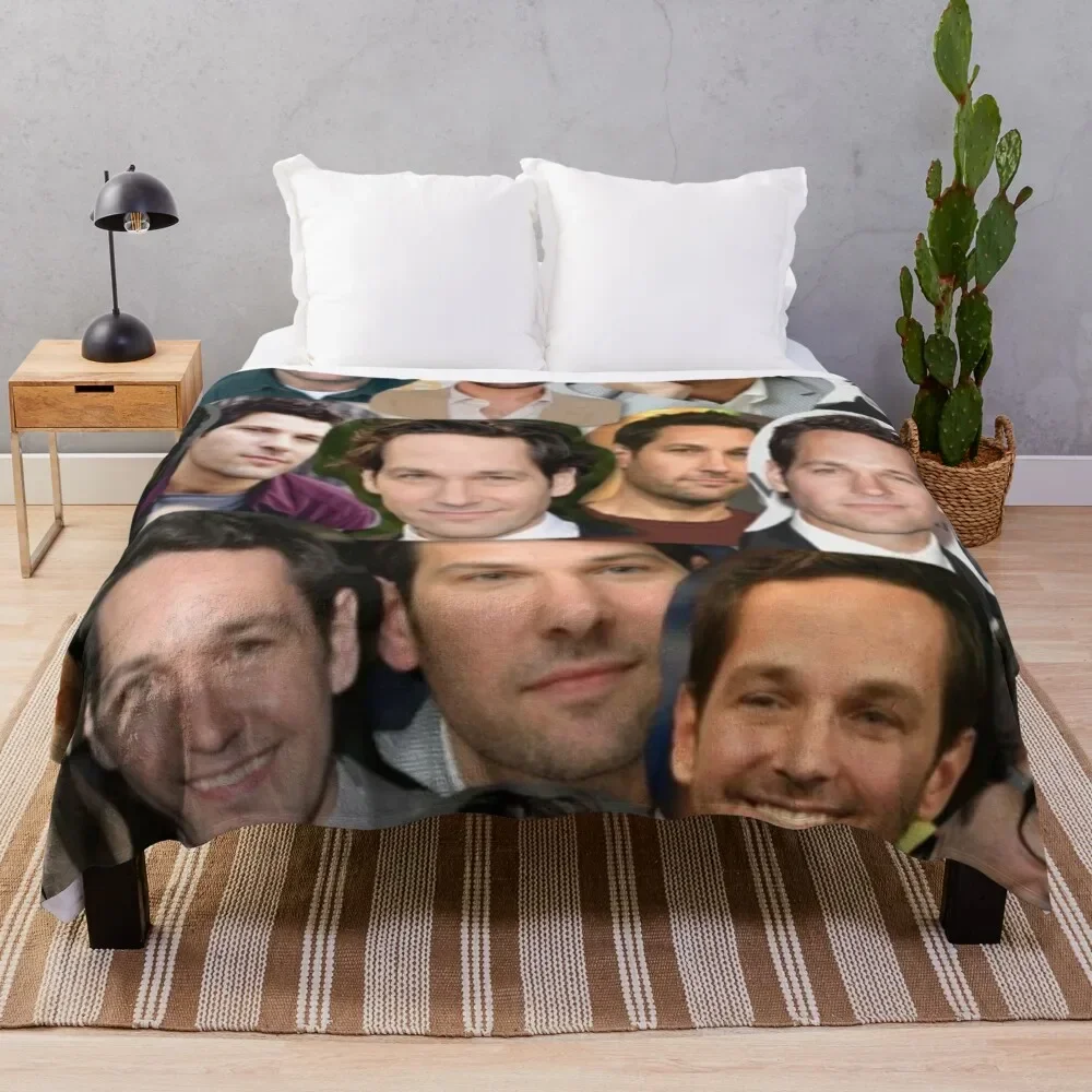 

Paul Rudd Collage Throw Blanket Soft Plush Plaid for sofa funny gift Blankets