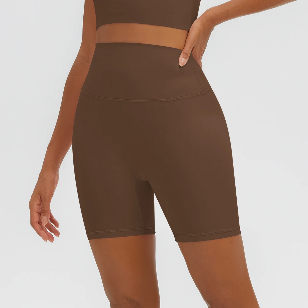 Damen Fitness Yoga Shorts Atmungsaktive Hüftformende Schnelltrocknende Sportshorts Sommer Gym Laufshorts mit Push-Up-Effekt für Frauen – Detail 8