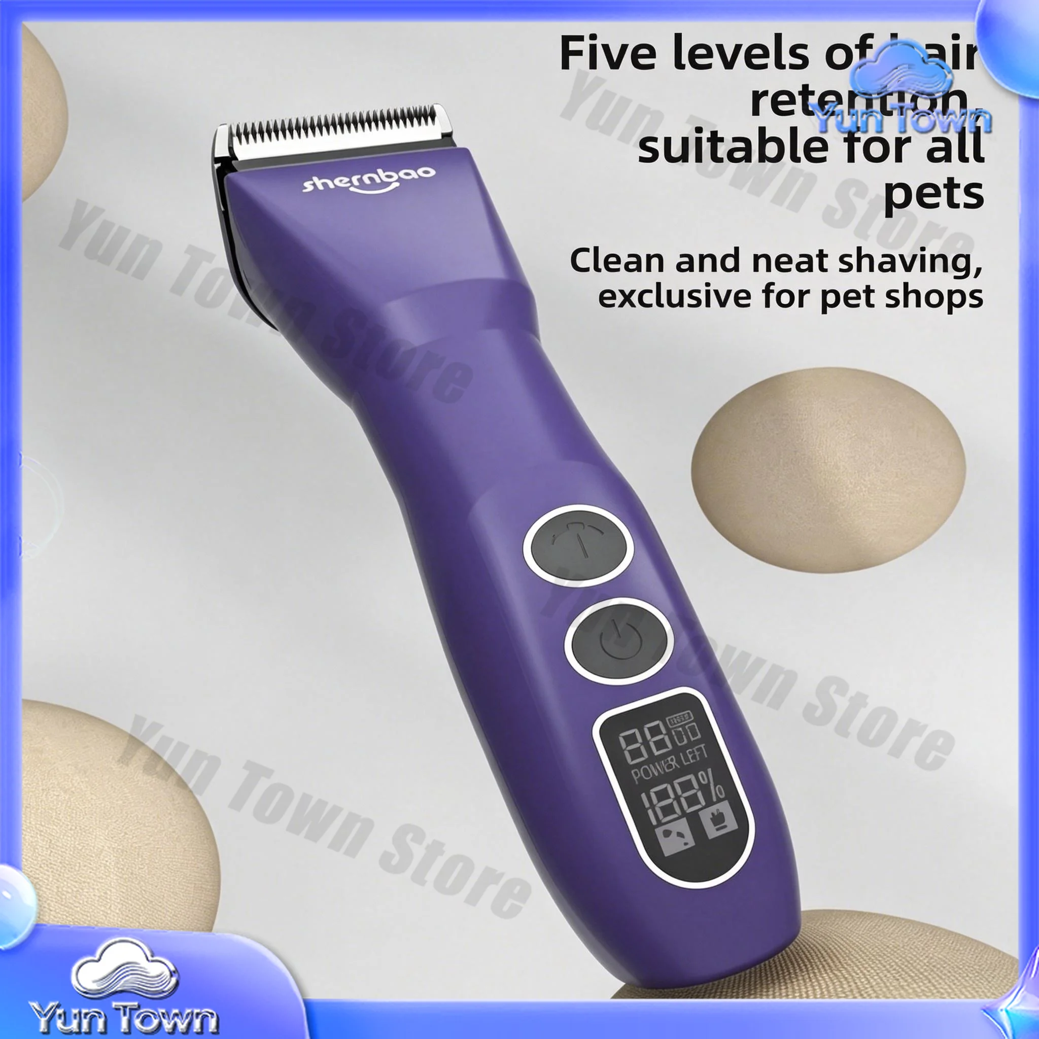 Professional Pet Hair Trimmer 5-Speed Cordless Electric Pet Grooming Trimmer, Dog Grooming Kit, Suitable for Pet Stores