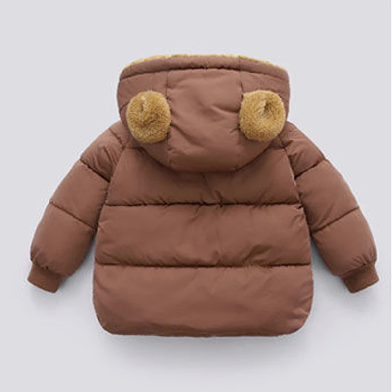 Winter Thickened warmth cotton overcoat for boys girls fashion versatile casual windproof down jacket 1-7 year old kids garments