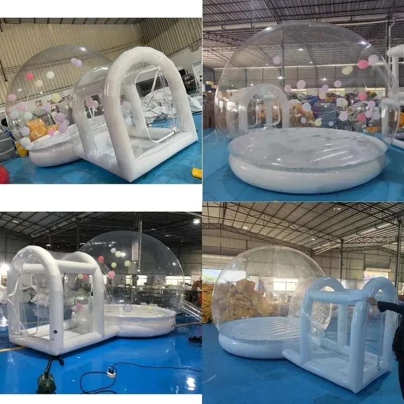 Outdoor transparent inflatable crystal dome inflatable bubble tent with balloon inflatable bubble house