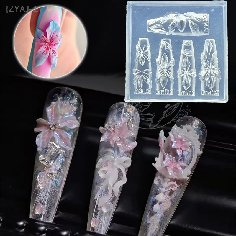 {MX} هاواي زهرة الكركديه البتلة مسمار تصميم قالب ثلاثية الأبعاد مسمار الفن نحت قالب قالب قالب من السيليكون لتقوم بها بنفسك أدوات مانيكير
