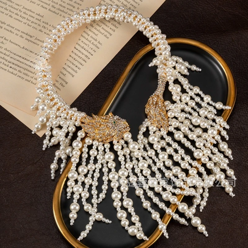 Niche Designer‑Style Choker Necklace, Heavy‑Craft Lion‑Head With Imitation Pearl Mane, Unique Statement Women Fashion Neck