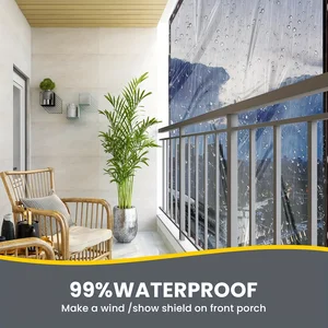 1 قطعة أقمشة مقاومة للماء شفافة مع ثقوب لغطاء الفناء الدفيئة شرفة مظلة نبات التخييم أعلى 6 مبيعات لمظلات رافيا - رقم 5