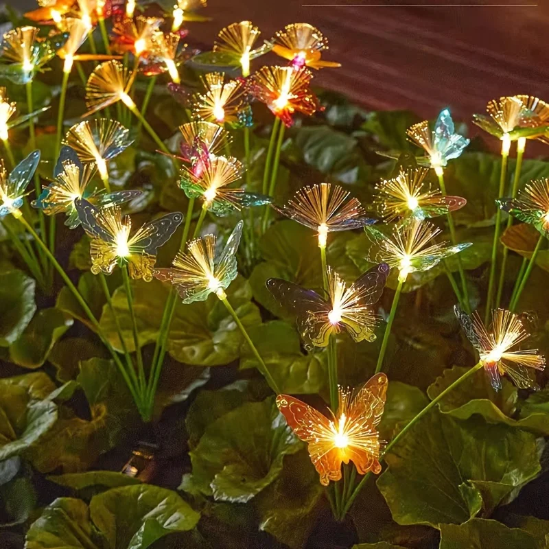 

6/8/10 Heads Butterfly Solar Lights Outdoor Decor - Smart Sensor with Auto Brightness, Garden Path Patio Lighting, Holiday Gift