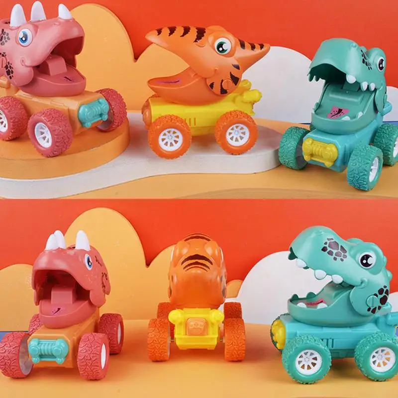 Children's Dinosaur Toy Car Pull Back Dinosaur Car Kids Toys Inertia Off-Road Vehicle Boy Dinosaur Toy Car For Toddlers Babies