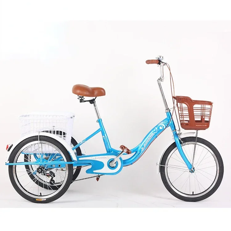 20 inch tricycle adult pedal tricycle with frame black yellow blue red