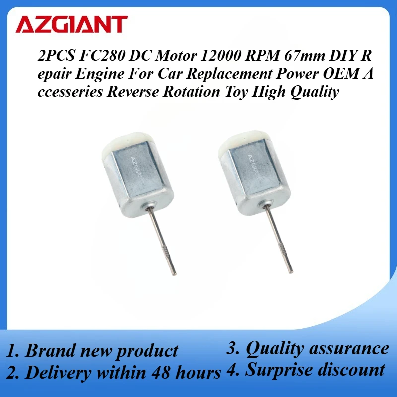 

2PCS FC280 DC Motor 12000 RPM 67mm DIY Repair Engine For Car Replacement Power OEM Accesseries Reverse Rotation Toy High Quality