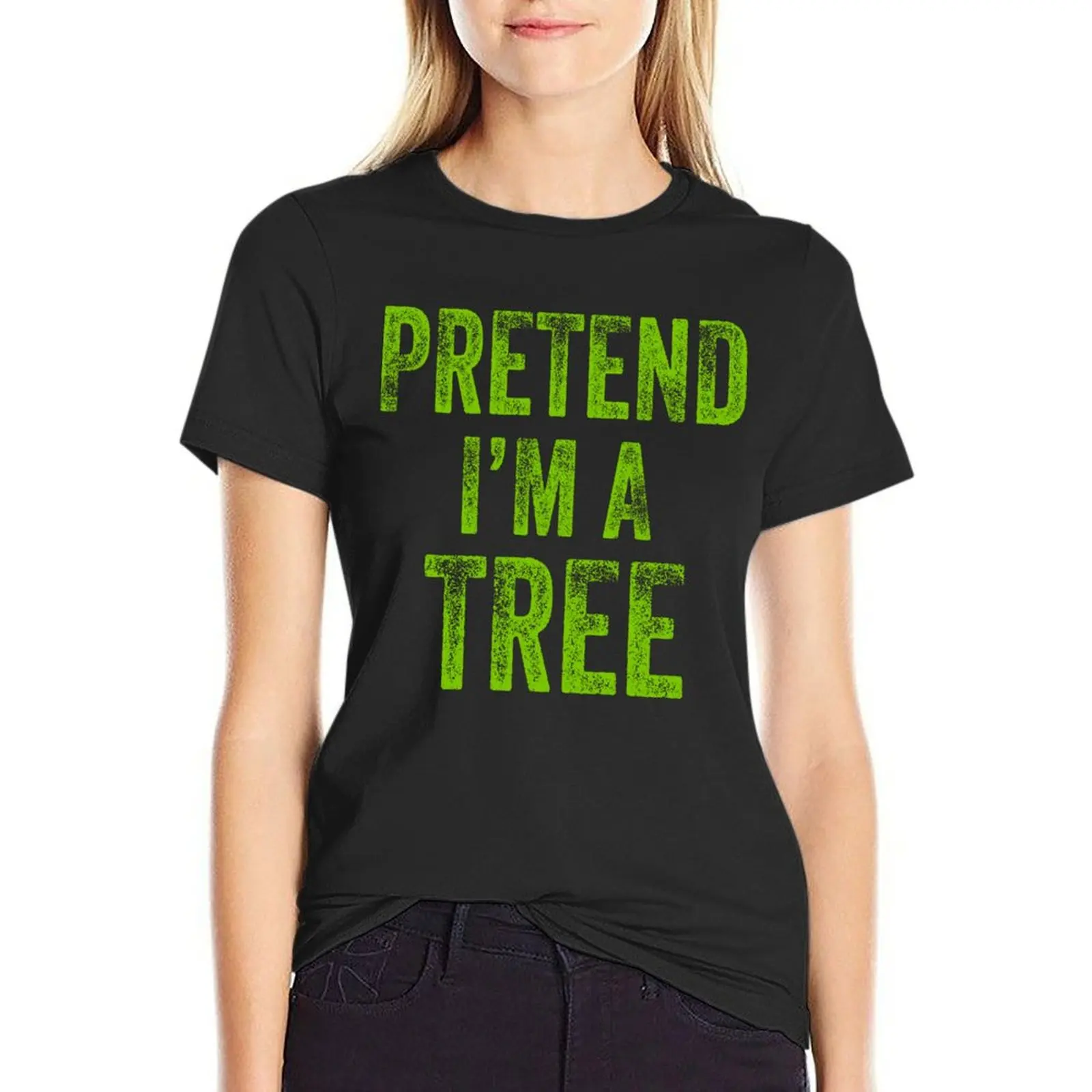 

Pretend I'm A Little Happy Tree Funny Lazy Halloween Costume Party T-Shirt tees sublime plus size tops tight shirts for Women