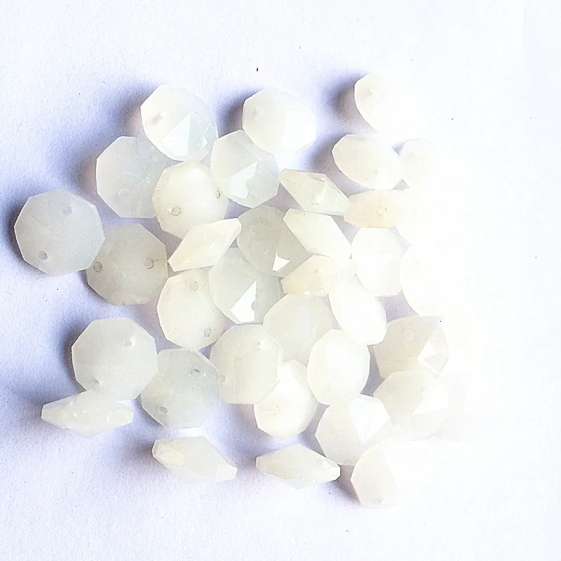 Top Quality 100pcs 14mm Crystal Jade Octagon Beads Glass Stones Wedding Party Decoration Christmas Tree Hanging Jewelry Making
