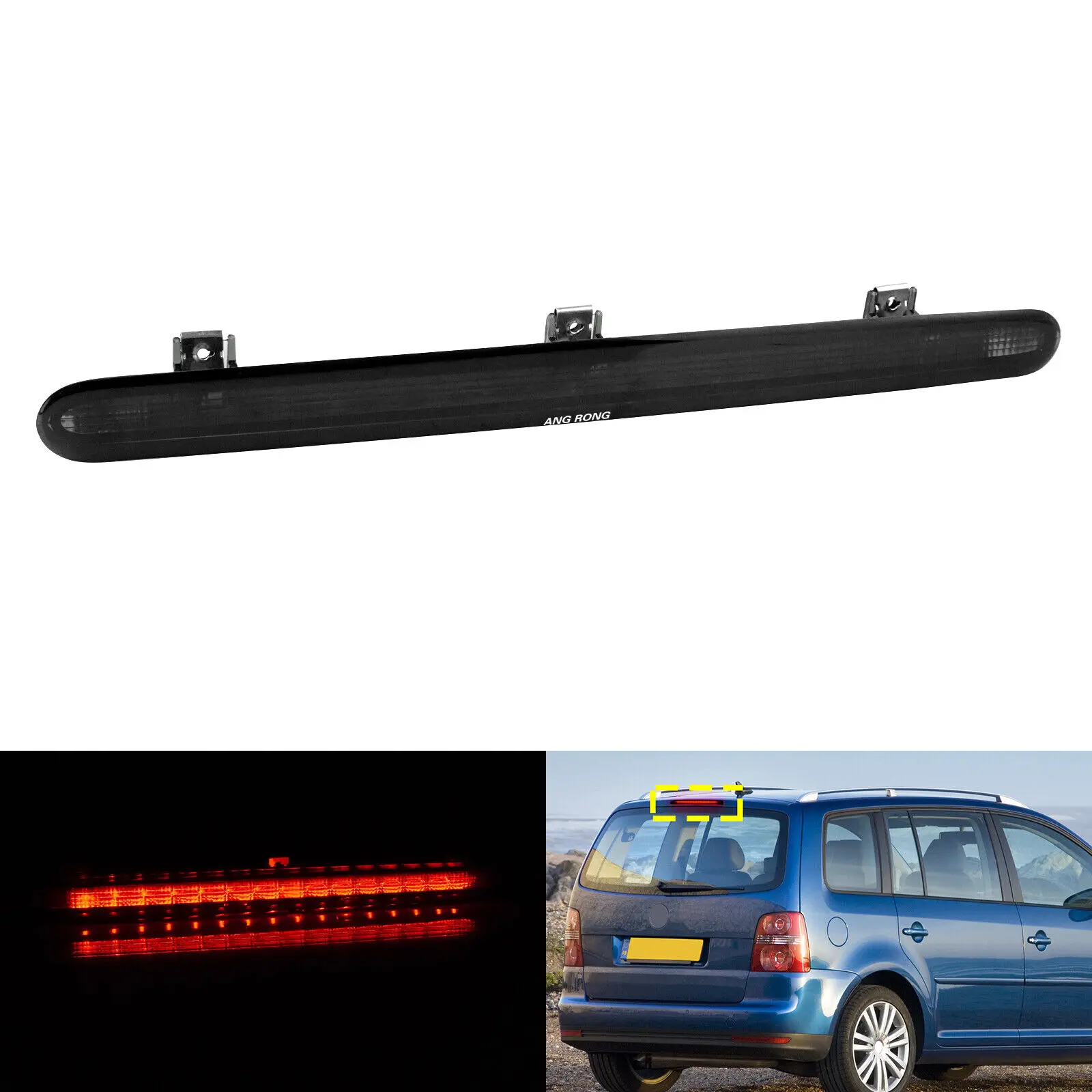 Black Lens LED Rear High Level Third Stop Brake Light For VW Touran 1T 2003-2010