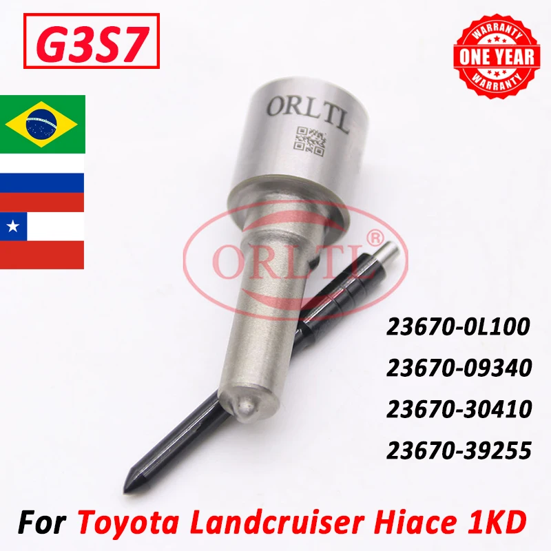 ORLTL New Injector Nozzle G3S7 For Toyota Land Cruiser 1KD 23670-0L100 23670-09340 23670-30410 23670-39255