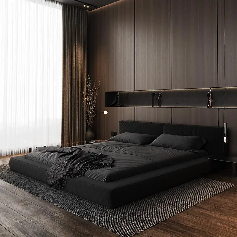Italian Black Couples Bed Dormitory Cheap Loft 180X200 Cm Single Bed Freeshippings Items Lit Luxe Bett Bedroom Furniture Adult