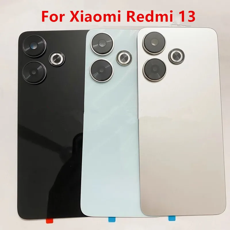 Redmi13 Battery Back Cover For Xiaomi Redmi 13 4G Rear Housing Case Replace Repair Spare Parts + Camera Lens