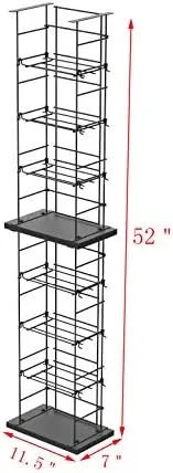 CD Tower Media Rack DVD Organizer Video Game Blu Ray Storage Holds 176 Single CDs 18469-NF