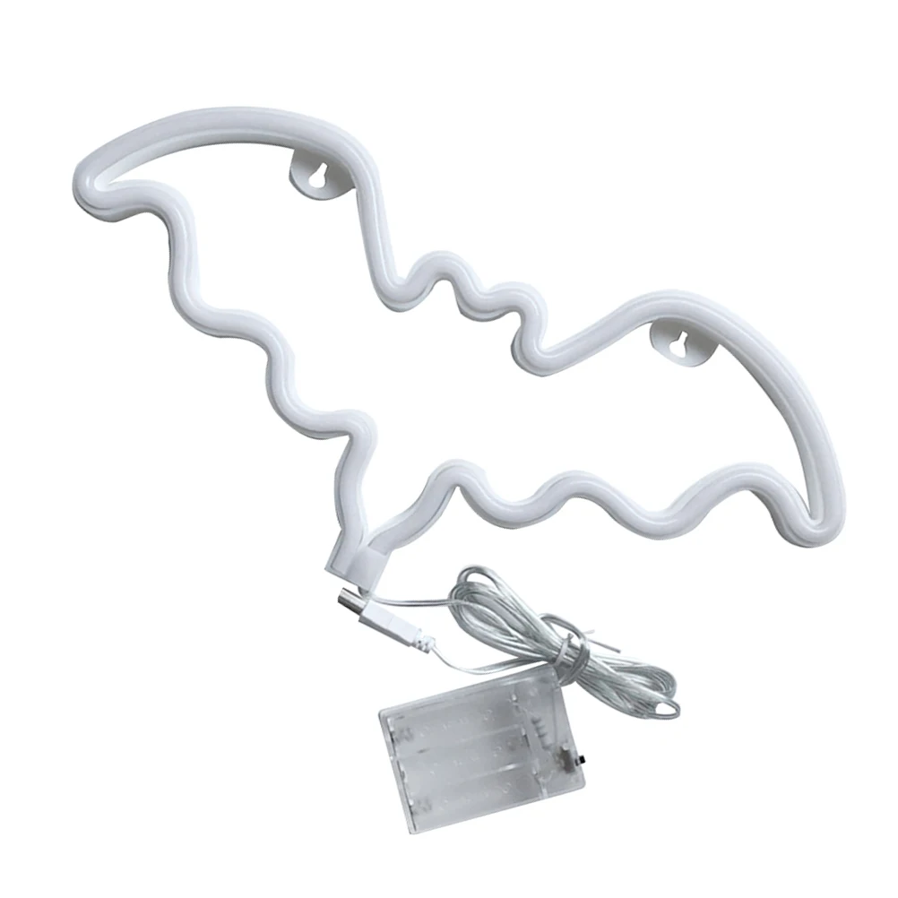 

1 pc Led Bat Light Halloween Neon Decorative Light Usb Powered Dazzling Glow Eco-Friendly Plastic For Bar Party Scene