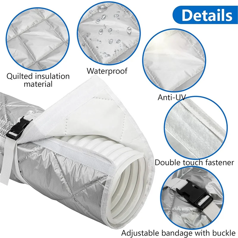 

A84X-Кетьевая крышка для шлангов кондиционера, изолированная крышка для шланга переменного тока с 2 ремнями с пряжкой