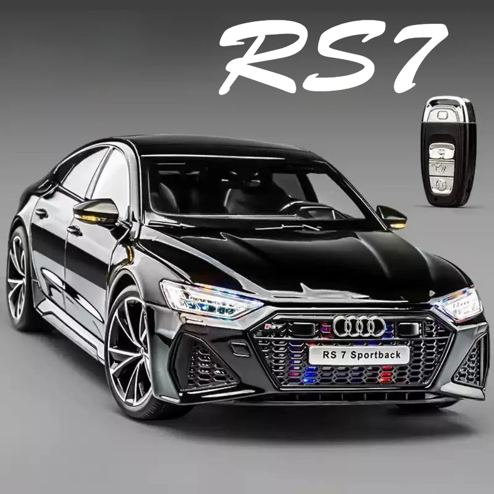 1:18 RS7 Range Rover Modello di auto in lega Diecast Toy Suono Luce 6 porte aperte Assorbimento degli urti Veicolo in miniatura Regalo di Natale per bambini