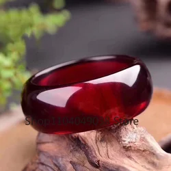 Baltic Honey Wax Wine Red Wide Face Blood Pearl Bracelet Amber Bracelet Men's and Women's Bracelet