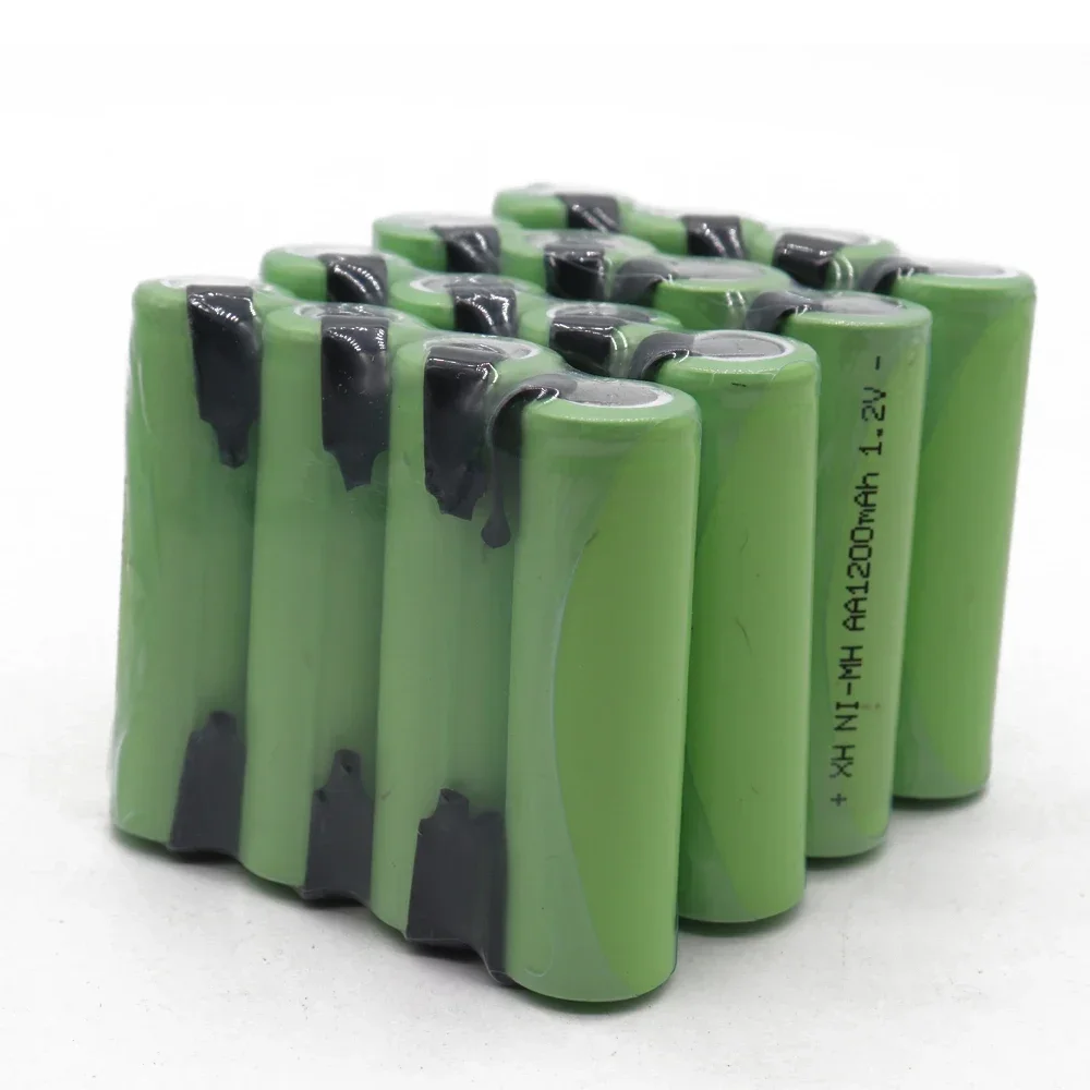 AA Rechargeable Battery 1.2V 1200 mAh NiMH 14430 aa Battery with soldering for DIY electric razor teething toys Safety battery