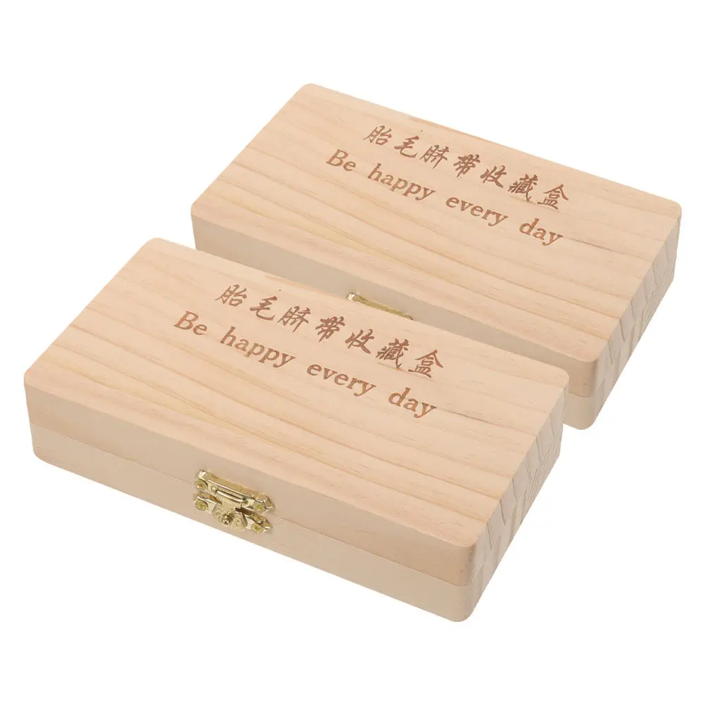 Fetal Hair Keepsake Box Baby Wooden Glass Bottles Newborn Souvenir Organizer First Haircut Umbilical Cord Storage