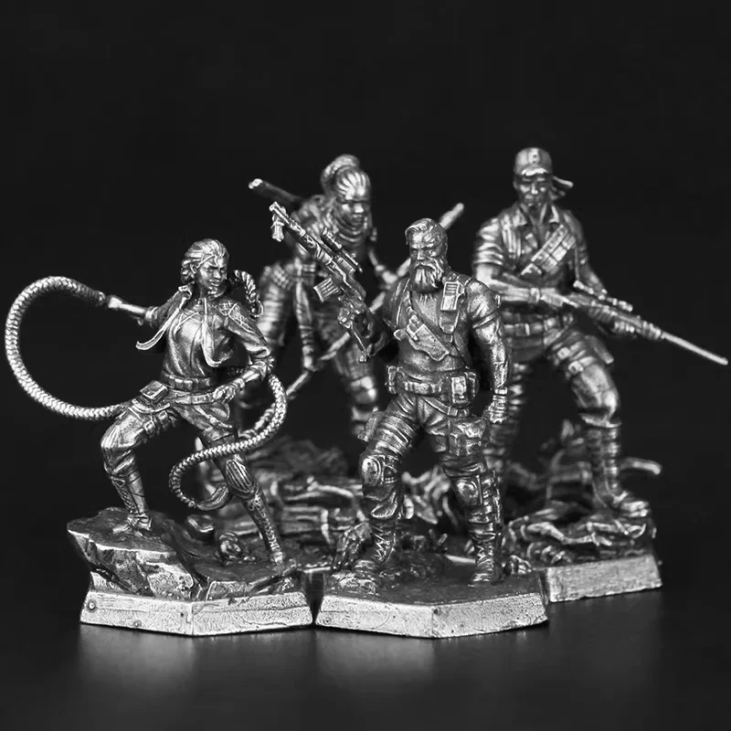 

Metal Material Dinosaur Group Retro Exquisite Design Model Statue Table Chess Home Office Decor Gift