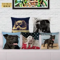 Cozy couch cushion cover Staffordshire Bull Terrier dog home decorative pillow cover 18