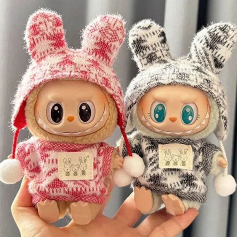 

For Clothing 17cm Labubu Clothes Heartbeat Macaron Vinyl Labubu Doll Clothes For Changing Or Changing Other Cotton Dolls Clothes