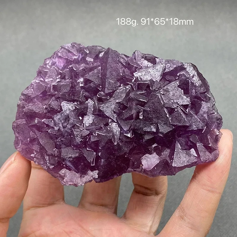 

100% natural purple fluorite raw ore specimen crystal mineral
