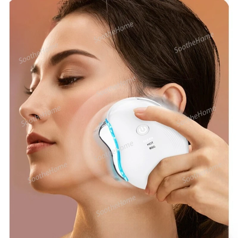 Electric BeautyMicrocurrent, Colored Light, Vibration Massage, Lifting & Firming Skin, Facial Gua Sha Plate  facial