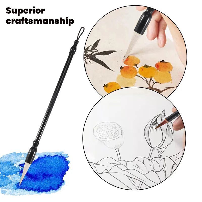 

12PCS Chinese Calligraphy Brushes Set Kit With Roll-Up Holder, Perfect For Watercolor, Kanji, Sumi Painting & Drawing, Durable