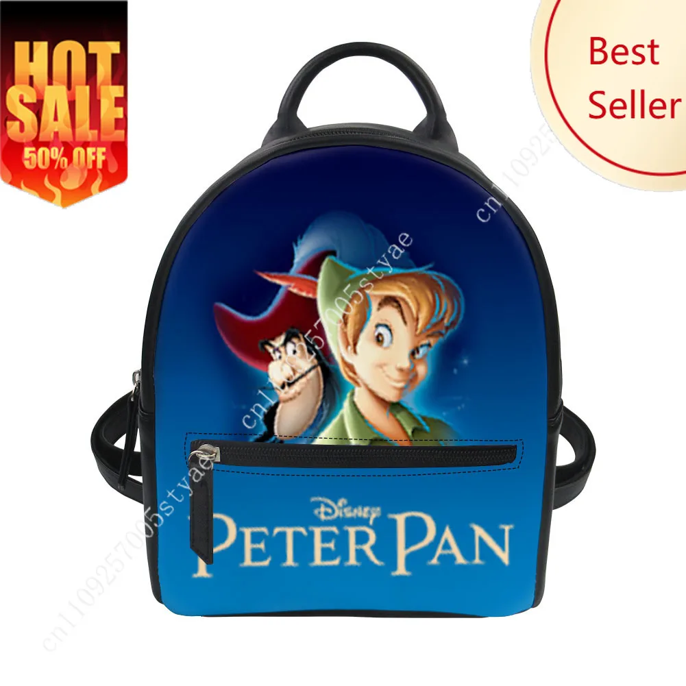 

Peter Pan Backpack Disney Cartoon Decorate Leather Bags Design Your Photo Logo Text Party Holiday Custom Gifts Cosplay
