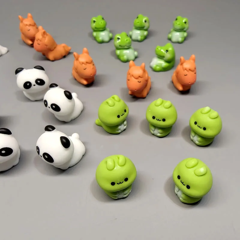 5pc mini animal bonito 2-3cm panda gato urso dos desenhos animados ornamento jardim de fadas brinquedo em miniatura casa de bonecas decoração diy artesanato
