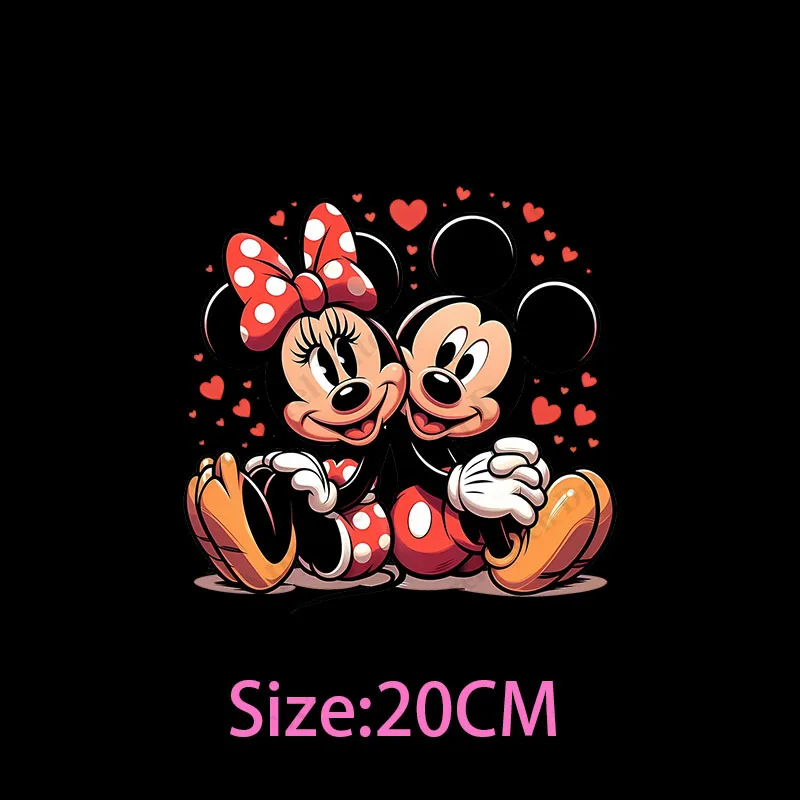 Mickey Minnie Mouse Patches Heat Transfers for Clothes Iron on Transfers Clothing Patch on Clothes DIY T-shirt Hoodie Accessory