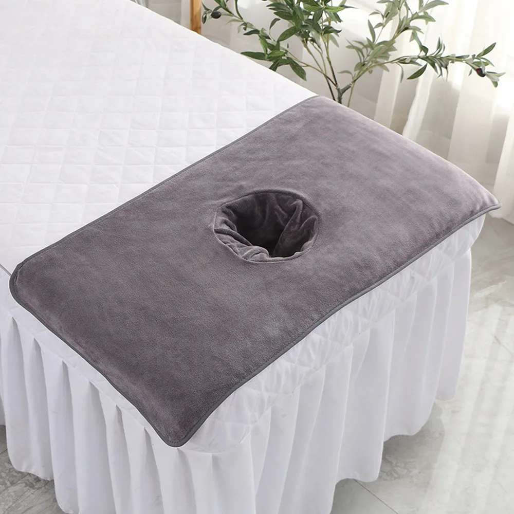 New Soft Cotton Massage Facial Towel Thickened 40x80cm Spa Salon Towel Breathable with Hole Headrest Pads for Salon SPA