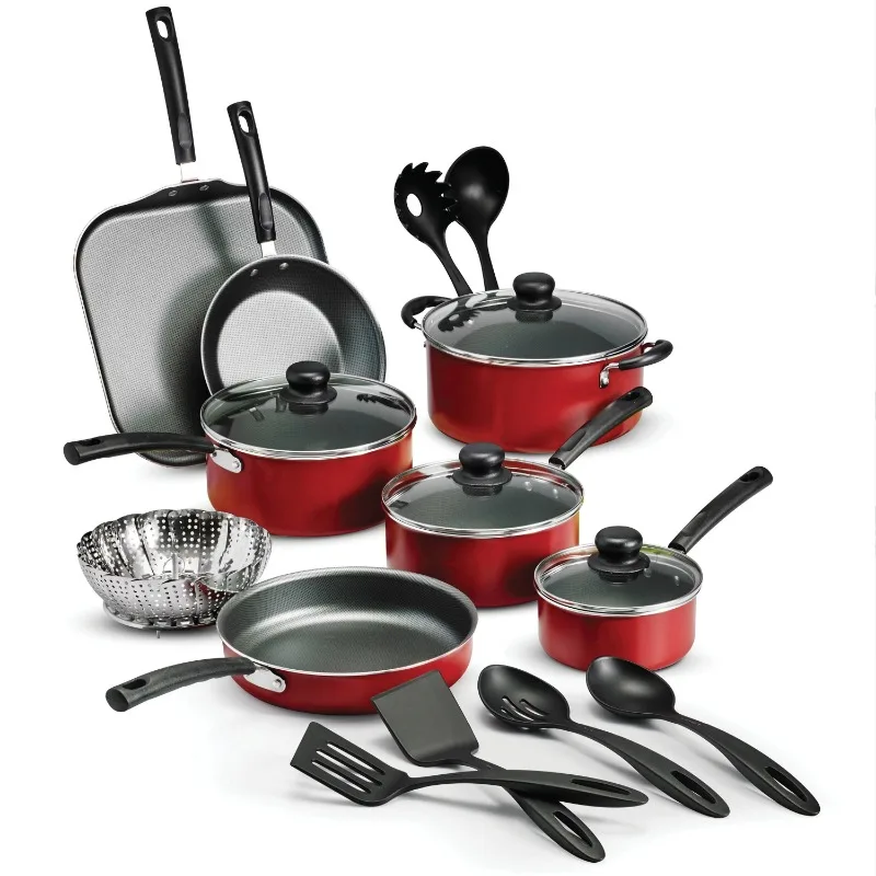 

Tramontina Primaware 18 Piece Non-stick Cookware Set, Red