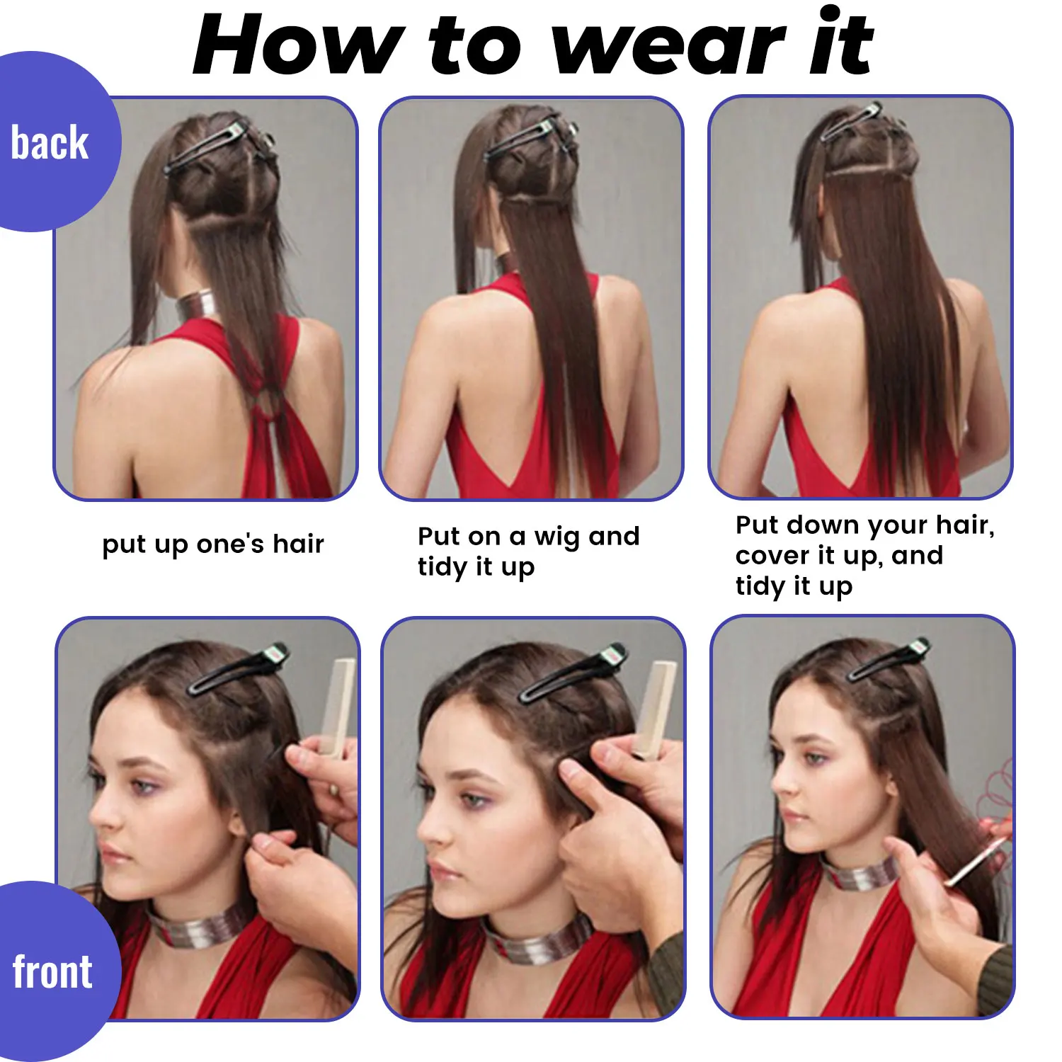 وصلات شعر بشري بمشبك في شعر ريمي 7 قطع/مجموعة 120 جرام شعر حريري مستقيم 20 بوصة 22 بوصة 24 بوصة لون بني داكن للنساء والفتيات #5