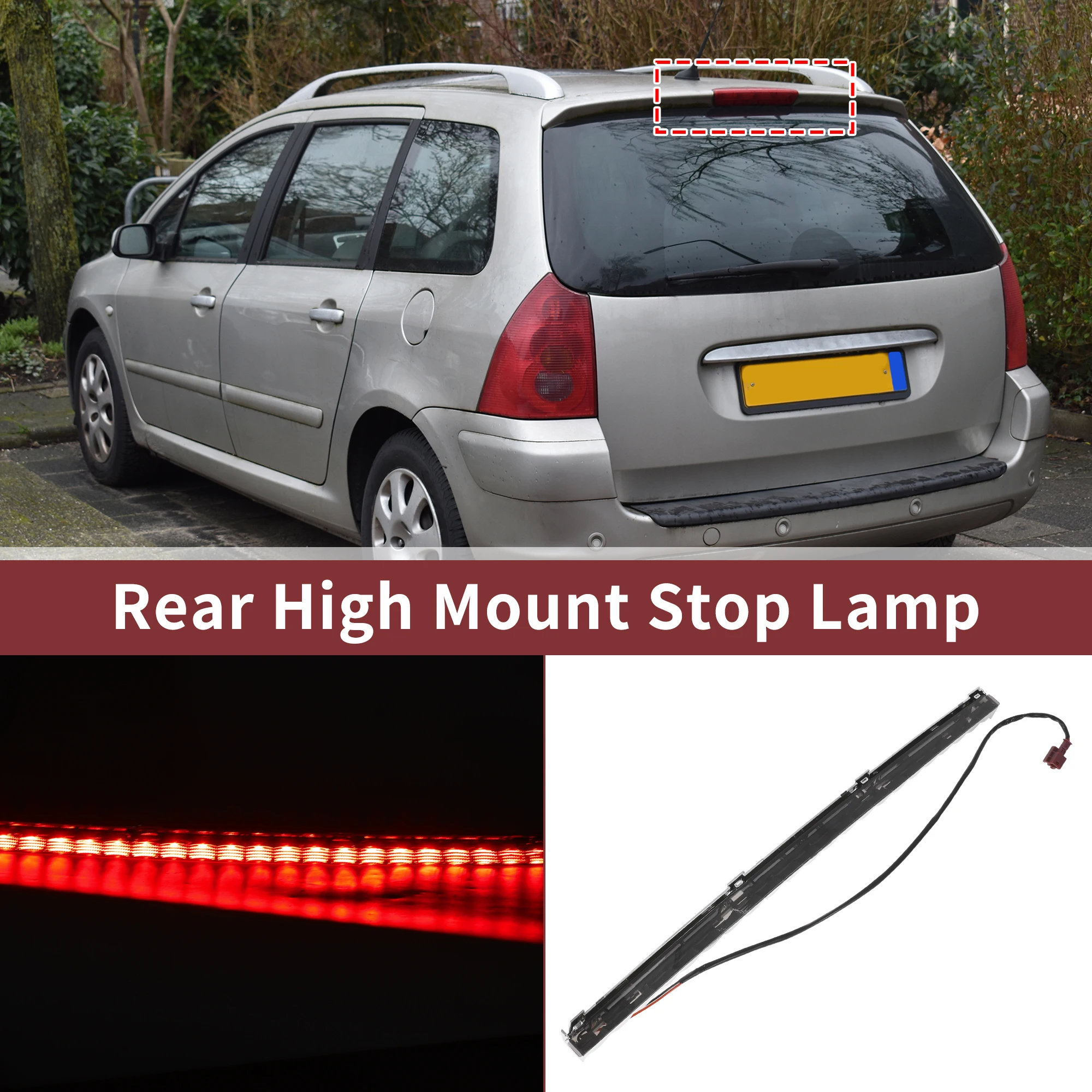 

UXCELL LED Third Brake Light for Benz W212 E-Class Sedan 2010-20 No.2048200056 Grey 3rd High Mounted Stop Lamp ABS Rear Center H