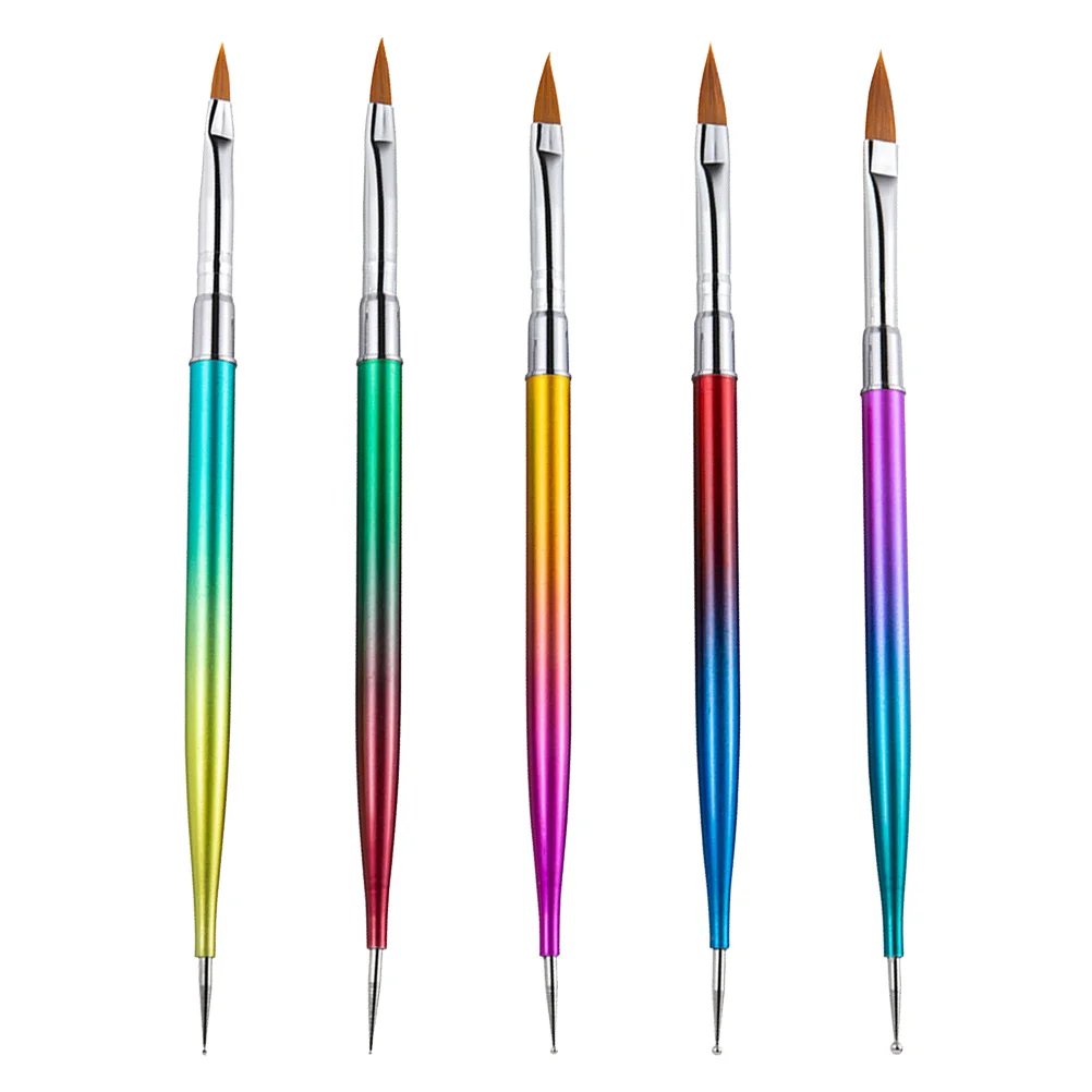 

5pcs Nail Art Pen Set Double Head Point Drill Dotting Drawing Tools Metal UV Gel Polish Heart Shaped Women Manicure Kit