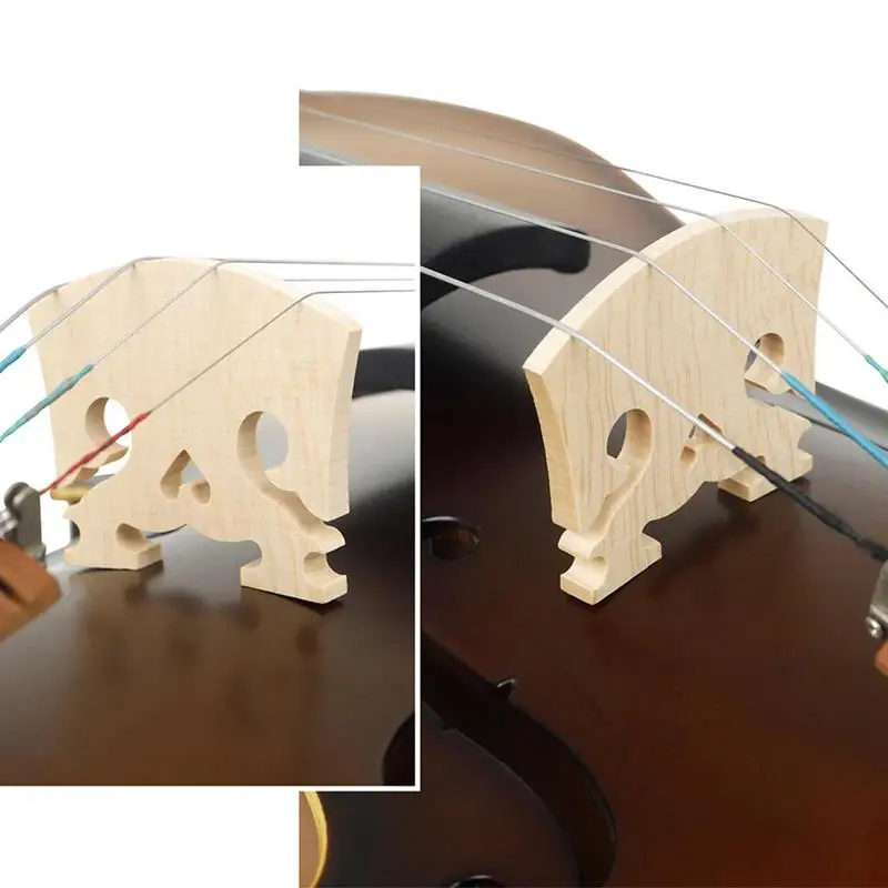 Violin Maple Bridge 10pcs/set Maple Wood Violin String Bridges Lightweight Violin String Bridges For Instrument Learner Violin