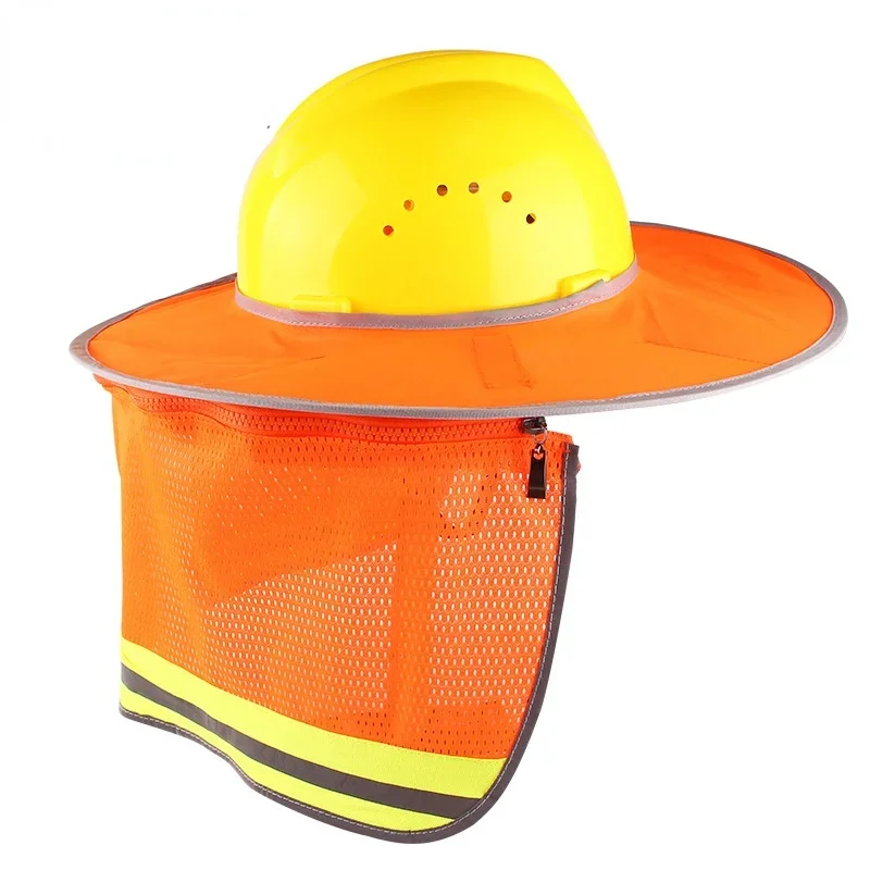 

Summer Sun Shade Safety Hard Hat Neck Shield Helmets Reflective Stripe Useful Mesh Reflective Cap Cover for Construction Workers