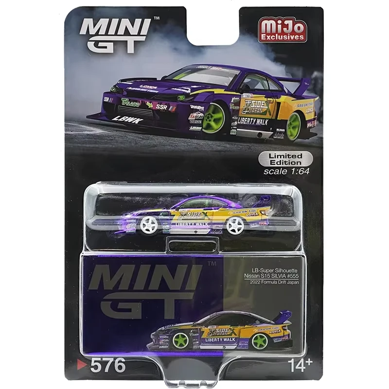 ** CAJA ** MINIGT 1:64 GTR R35 SILVIA S15 RX7 FD3S LBWK KUMA Skyline Kenmeri KPGC110 juguetes de modelo de coche fundido a presión