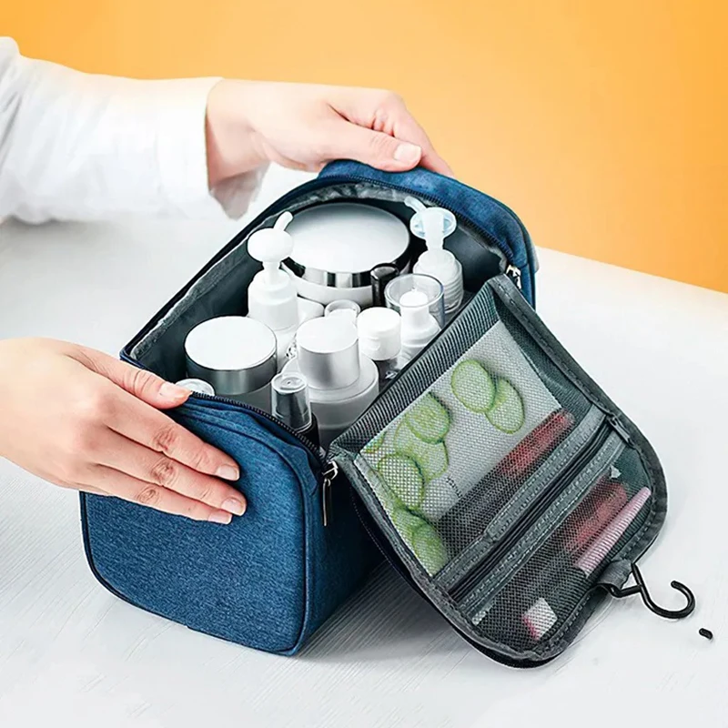 حقيبة مستحضرات تجميل كبيرة للسفر، حقيبة تخزين محمولة للاستخدام الخارجي، حقيبة أدوات الزينة