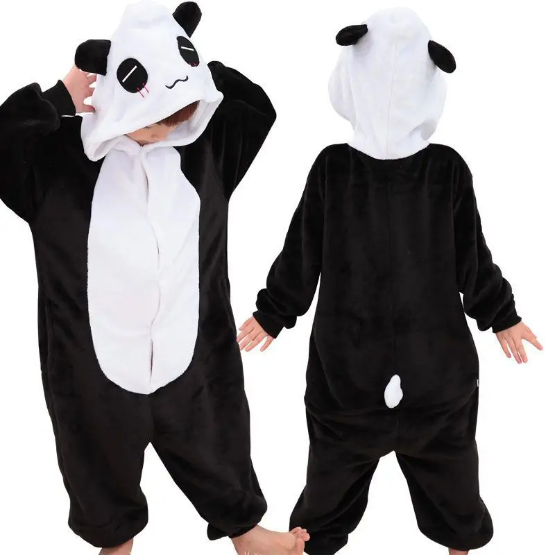 kids panda pajamas children dinosaur pijama girls unicorn kigurumi onesies boys stitch jumpsuits flannel blanket sleepers