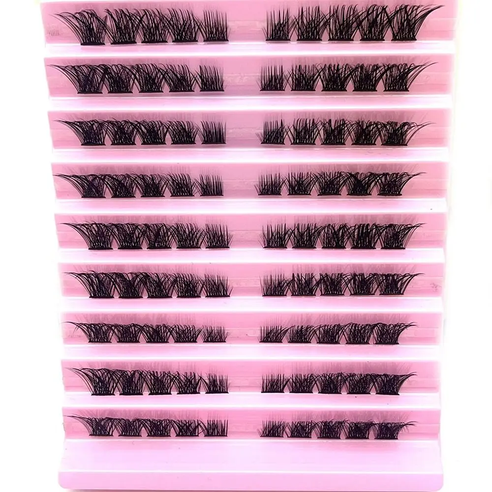 10 rzędów rzęs 3D typu kocie oko, rzęsy w stylu manga, rzęsy lisie, rzęsy do samodzielnego nakładania, puszyste sztuczne rzęsy do samodzielnego nakładania w domu